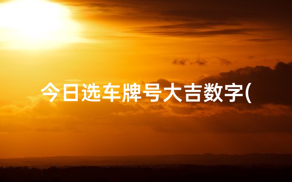 今日选车牌号大吉数字(今日车号吉凶速查:揭秘车牌运势新风向)