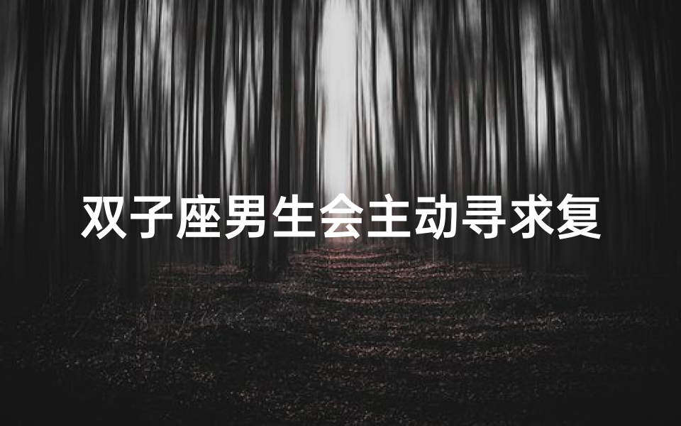 双子座男生会主动寻求复合吗?