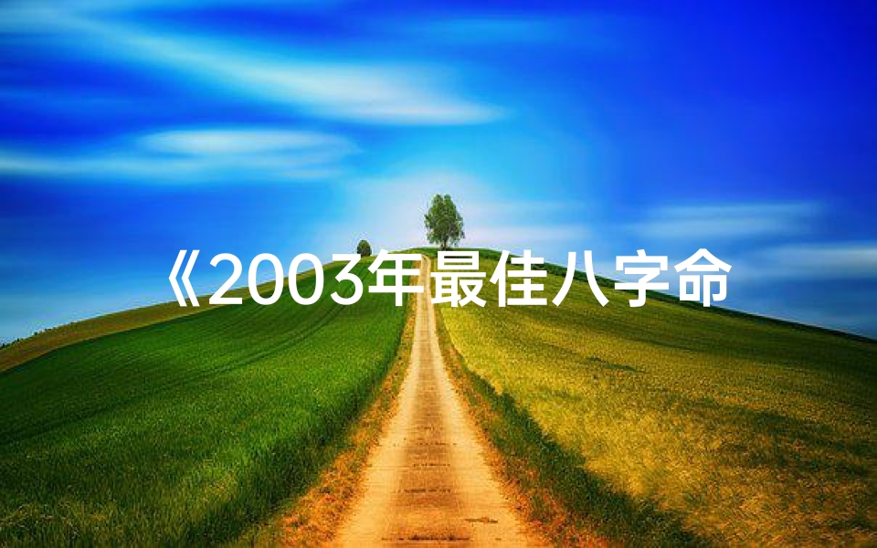 《2003年最佳八字命理揭秘:运势巅峰解析》