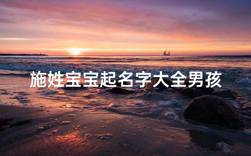 施姓宝宝起名字大全男孩-施姓宝宝起名字大全男孩两个字