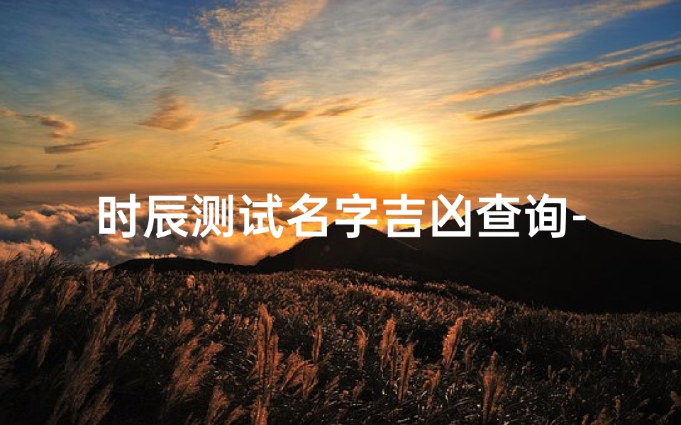 时辰测试名字吉凶查询-《时辰吉凶一测便知:揭秘名字命运奥秘》