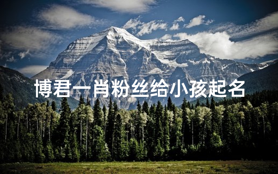 博君一肖粉丝给小孩起名_博君一肖这个名字谁起的