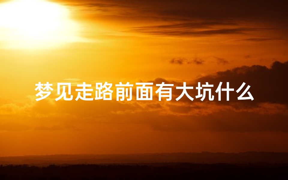 梦见走路前面有大坑什么意思;梦见走路前面有大坑什么意思啊