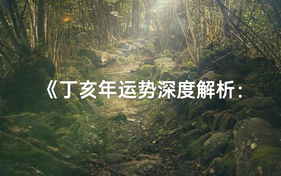 《丁亥年运势深度解析:八字揭秘财运、事业、健康》