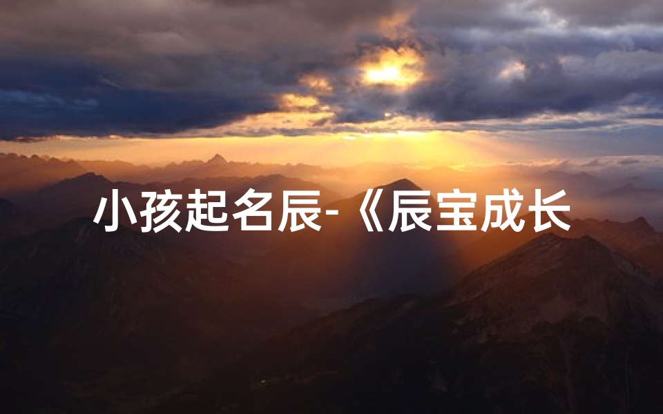 小孩起名辰-《辰宝成长记:快乐童年时光》