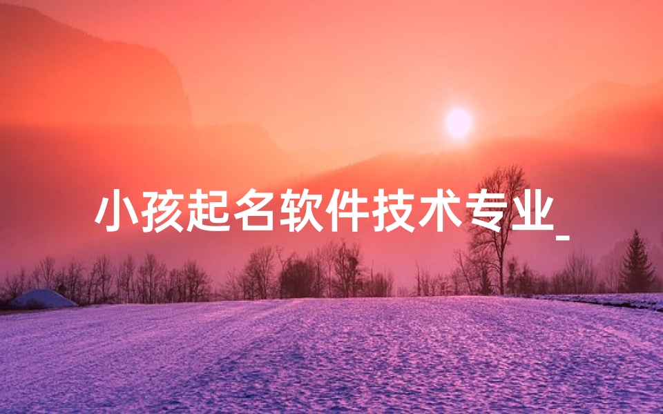小孩起名软件技术专业_给孩子取名软件