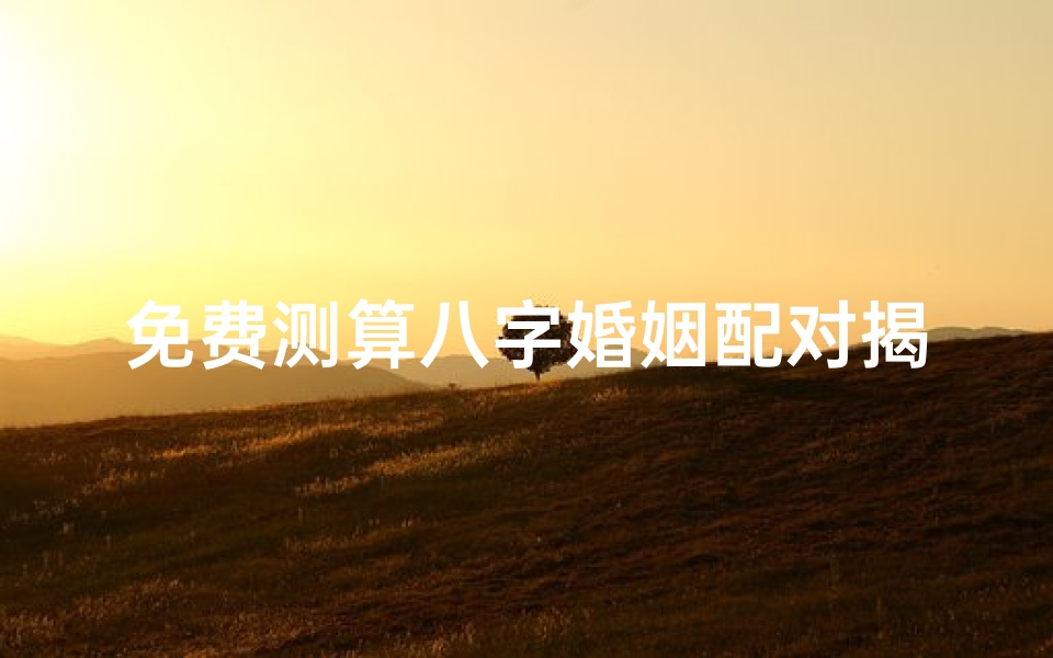 免费测算八字婚姻配对揭秘你们的缘分何在