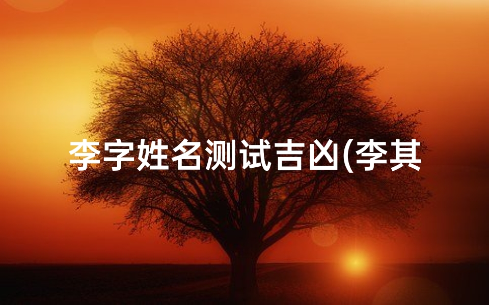 李字姓名测试吉凶(李其秋这个名字多少分 )