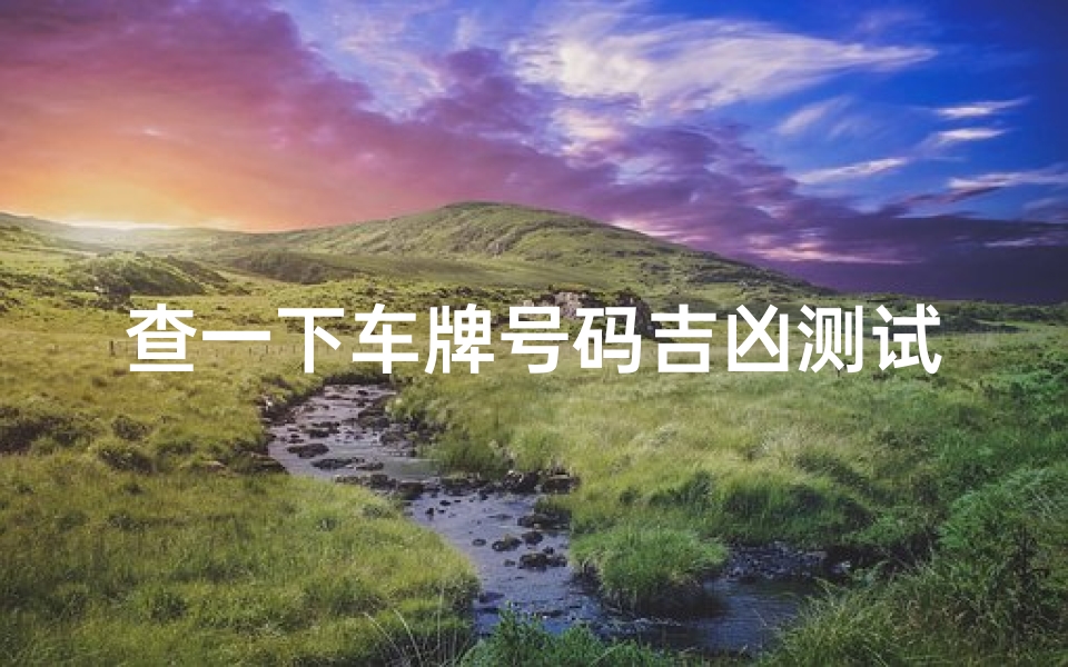 查一下车牌号码吉凶测试(车牌号码测吉凶打分准吗 )