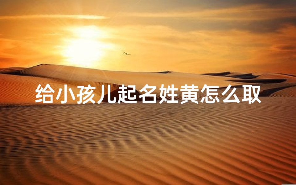给小孩儿起名姓黄怎么取