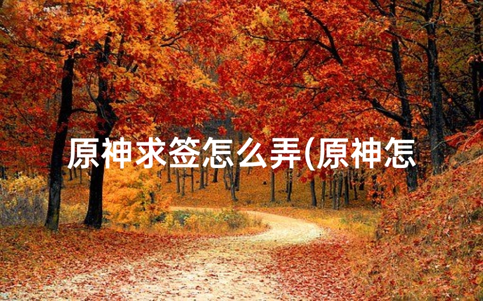 原神求签怎么弄(原神怎么求签)