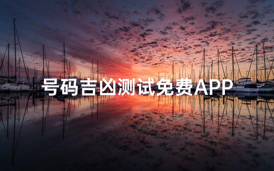 号码吉凶测试免费APP(车牌号码测吉凶最灵的)