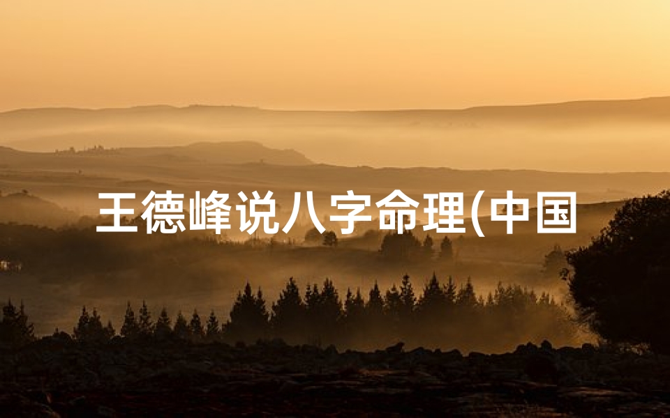 王德峰说八字命理(中国古代命理学 王德峰老师 笔记 )