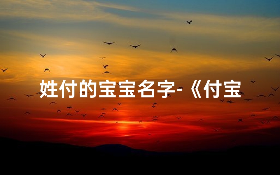 姓付的宝宝名字-《付宝宝男孩名字精选:寓意美好,独具特色》-东贵算卦网