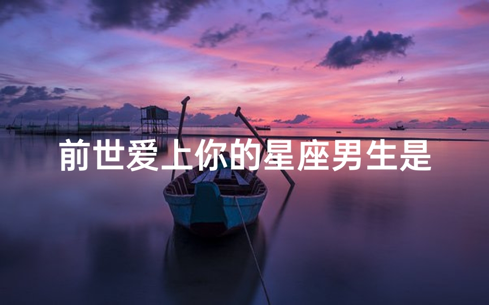 前世爱上你的星座男生是什么(这些星座即使不爱你也会跟你上床)