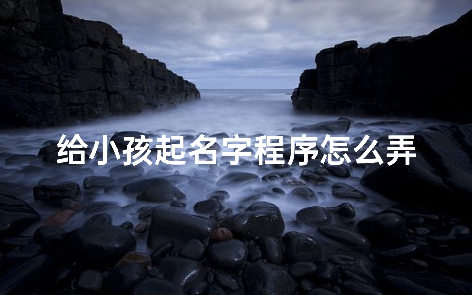 给小孩起名字程序怎么弄-咋给小孩子起名字