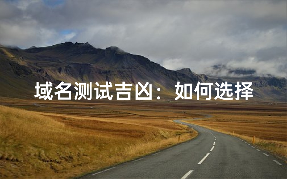 域名测试吉凶:如何选择一个能给你带来好运的网域名
