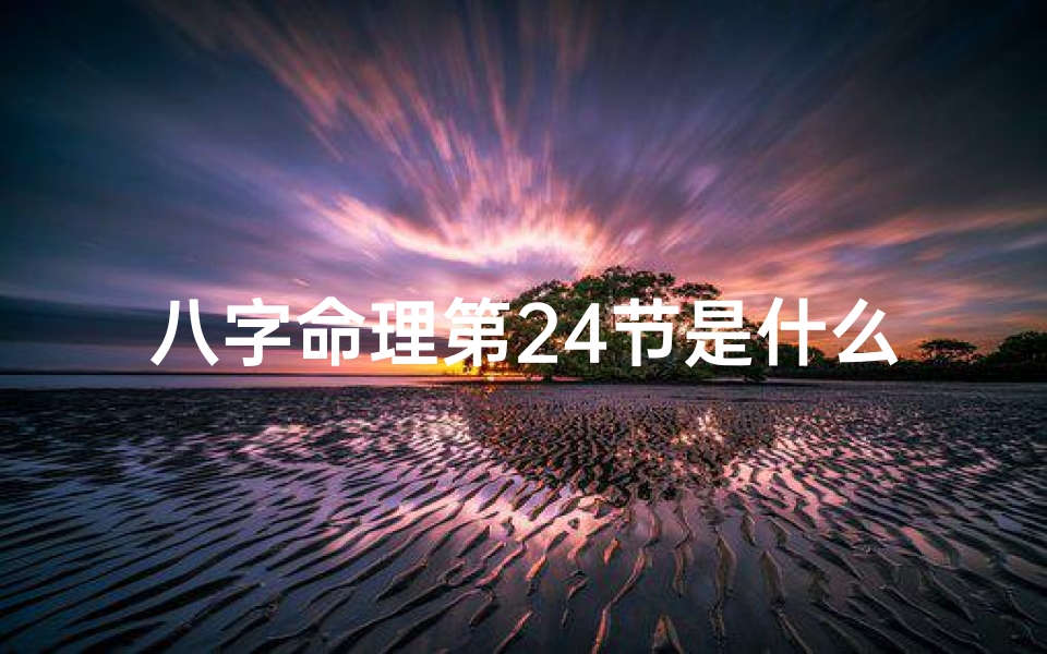 八字命理第24节是什么—八字命理揭秘:第24节关键解析,财运、健康、事业全解析