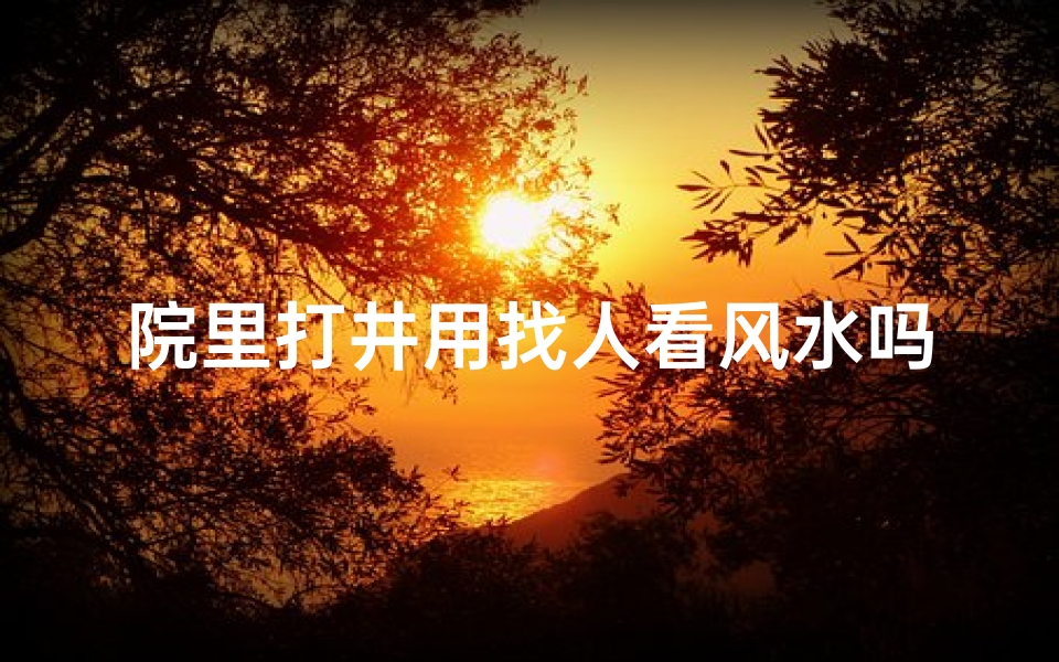 院里打井用找人看风水吗