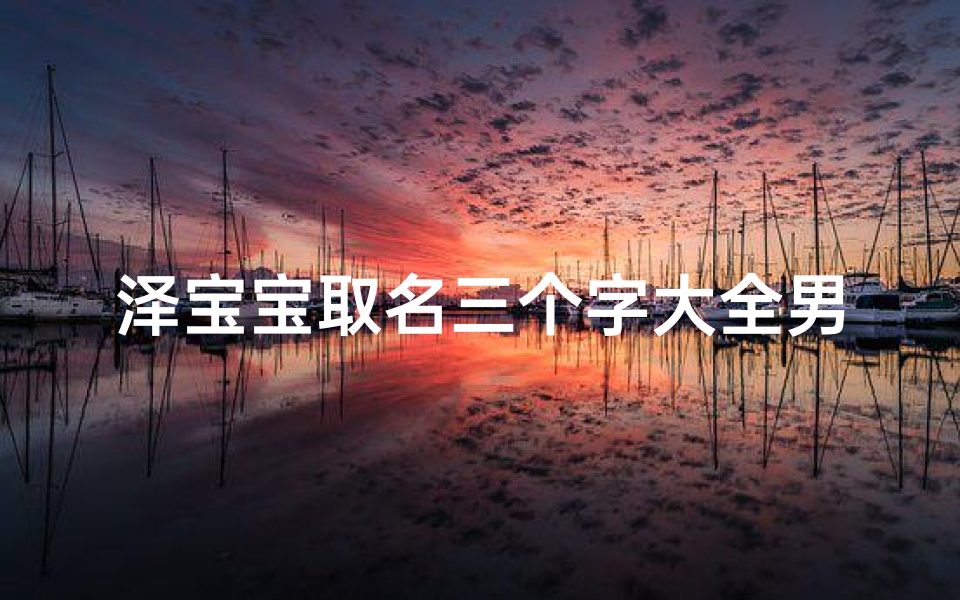 泽宝宝取名三个字大全男孩