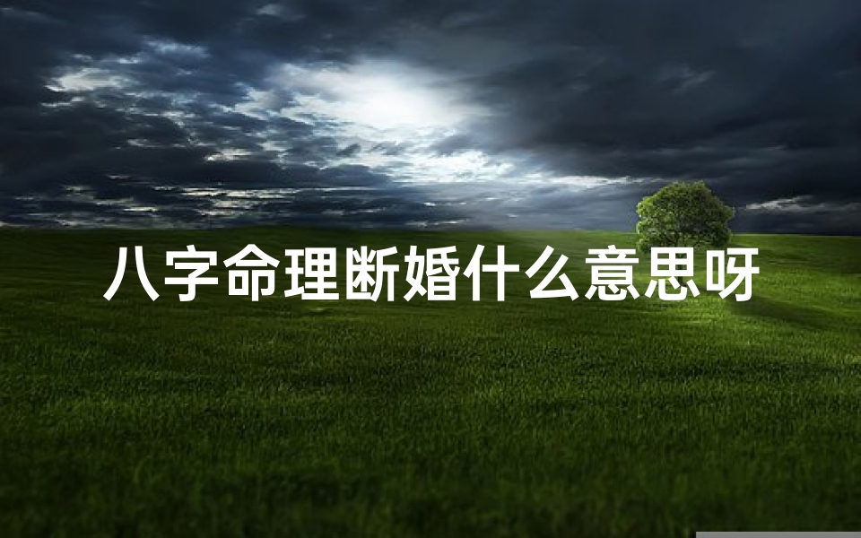 八字命理断婚什么意思呀-八字命理揭秘:断婚究竟有何深意?