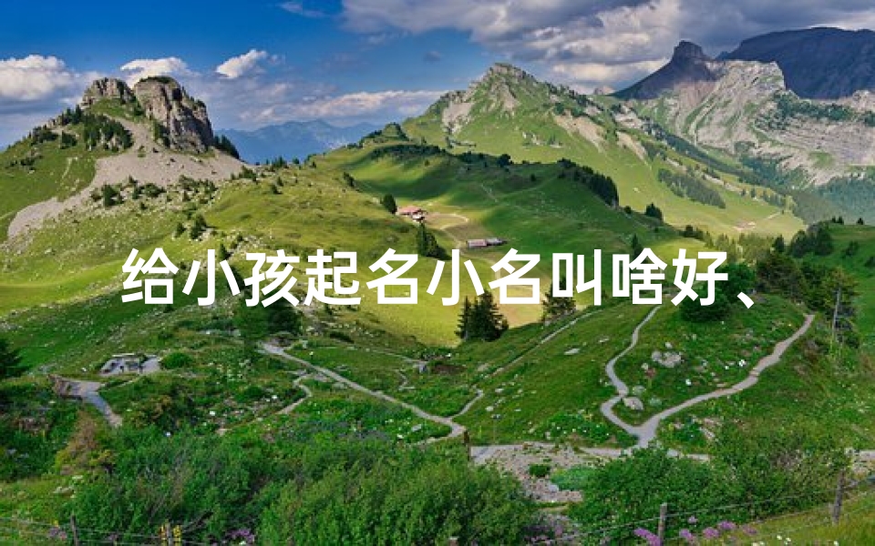 给小孩起名小名叫啥好、宝宝起名:寻找最萌小名,快来投票吧