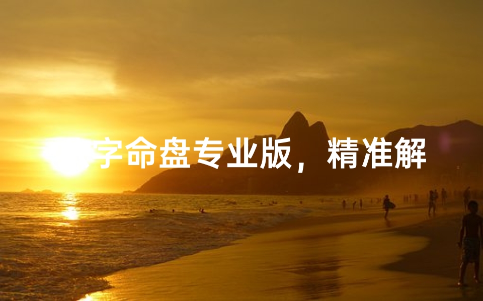 八字命盘专业版,精准解析人生运势神器