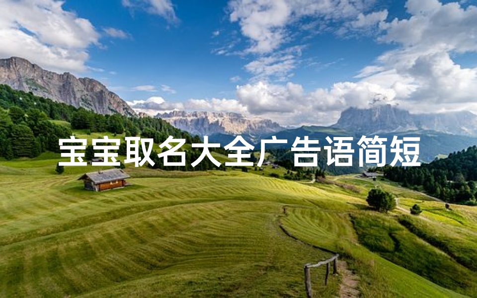 宝宝取名大全广告语简短、取名宣传语