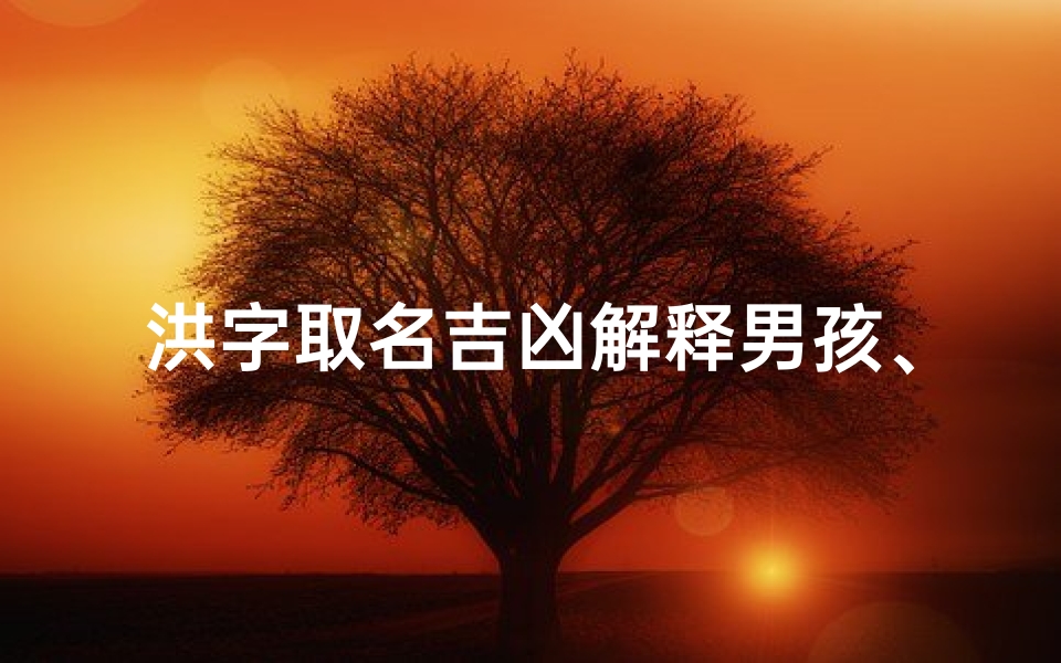 洪字取名吉凶解释男孩、《洪瑞祥瑞,男孩取名吉凶解析》