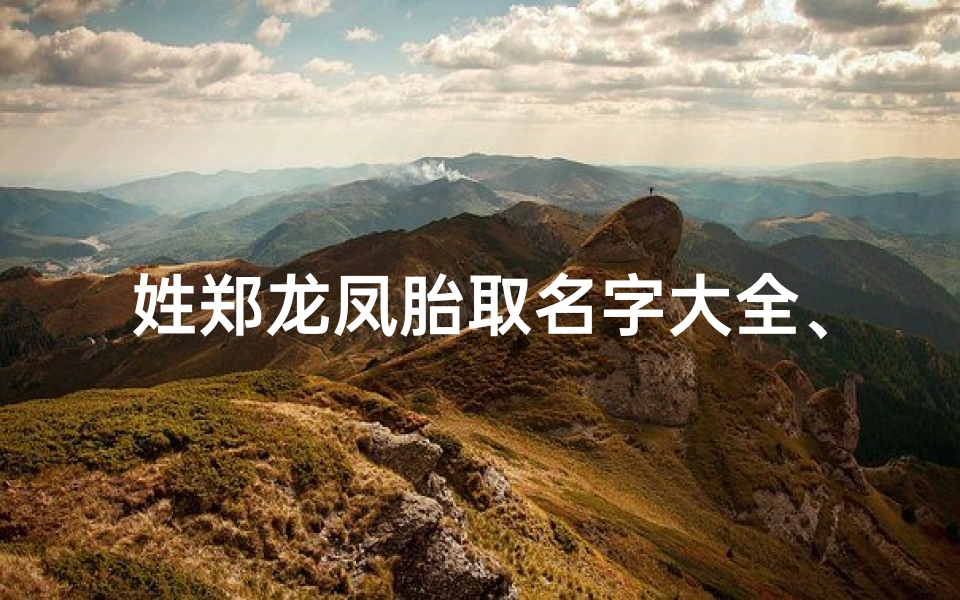 姓郑龙凤胎取名字大全、《郑龙宝宝女孩取名:探寻美好寓意》