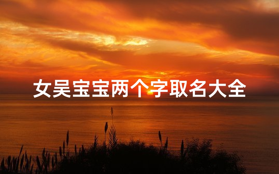 女吴宝宝两个字取名大全,姓吴女孩有涵养的名字两个字