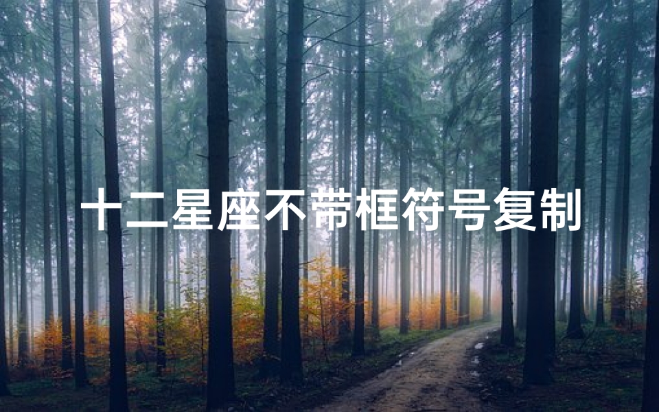 十二星座不带框符号复制(特殊符号可复制星座)