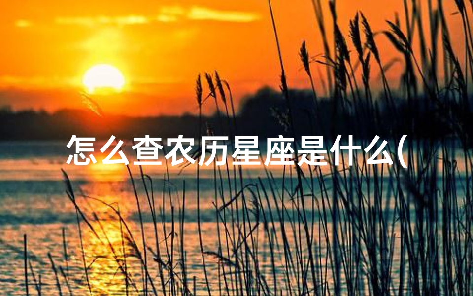 怎么查农历星座是什么(我是农历2.15的,怎么查星座)