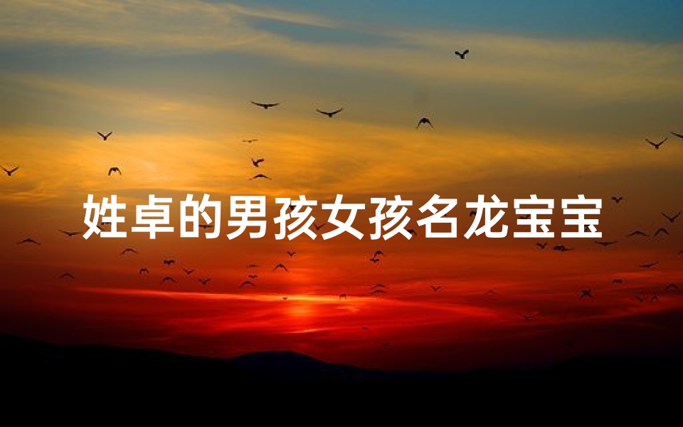 姓卓的男孩女孩名龙宝宝取名怎么取—《卓氏龙宝宝:传承家族荣耀,谱写新篇章》