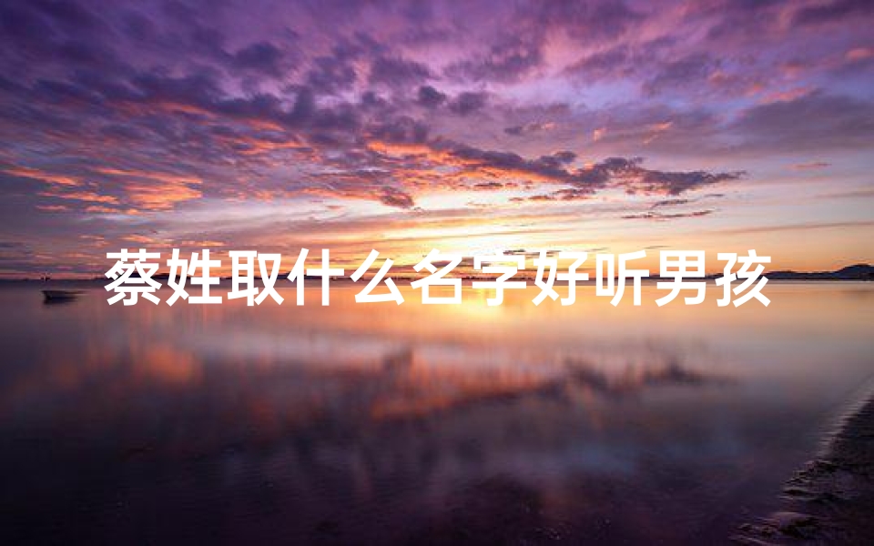 蔡姓取什么名字好听男孩(蔡家萌宝:宝宝取名趣事多)
