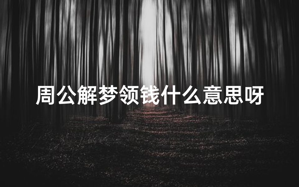 周公解梦领钱什么意思呀(梦见捡钱是什么意思周公解梦)