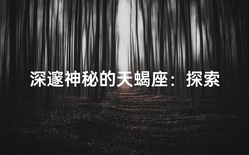 深邃神秘的天蝎座:探索星座魅力与个性特征的视觉之旅