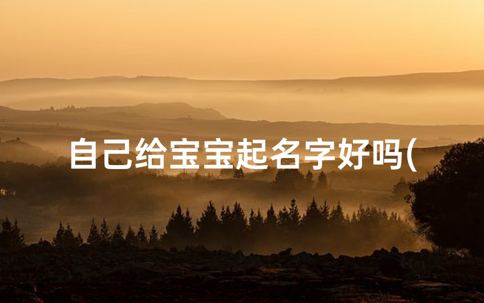 自己给宝宝起名字好吗(给宝宝起名给个建议)