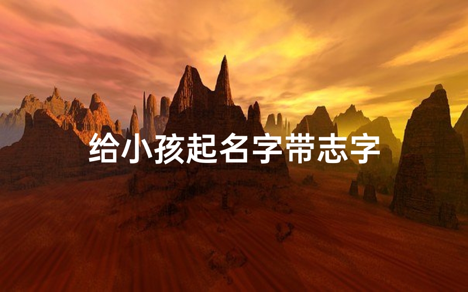 给小孩起名字带志字