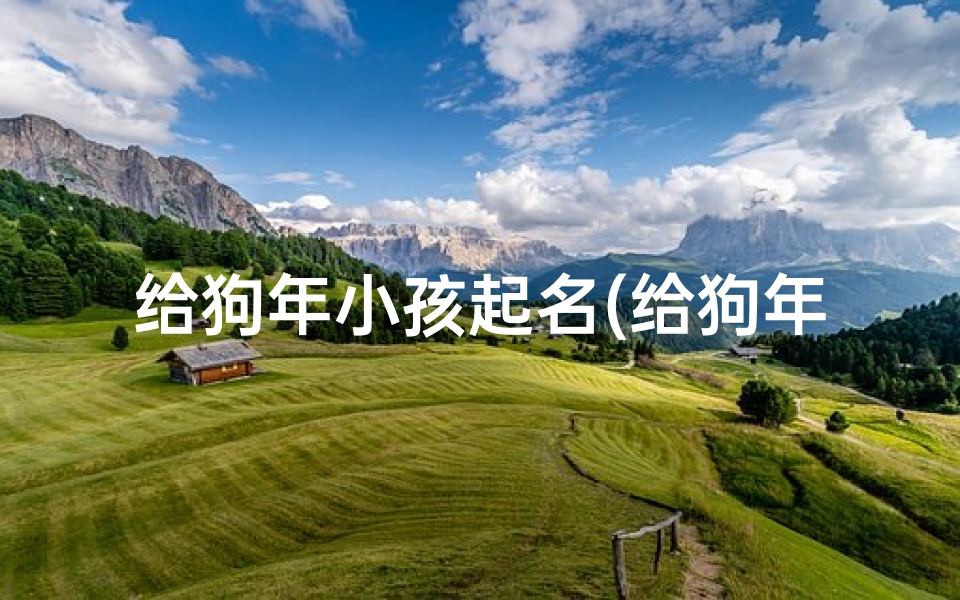 给狗年小孩起名(给狗年小孩起名叫什么)