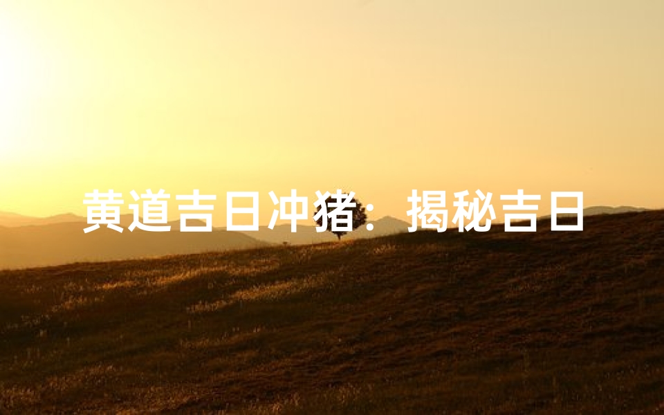 黄道吉日冲猪:揭秘吉日选择背后的含义