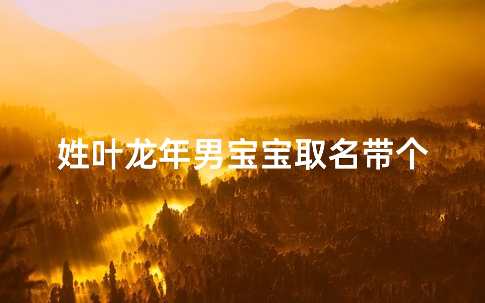 姓叶龙年男宝宝取名带个初字好吗;《叶龙年初生宝宝,寓意吉祥如意》