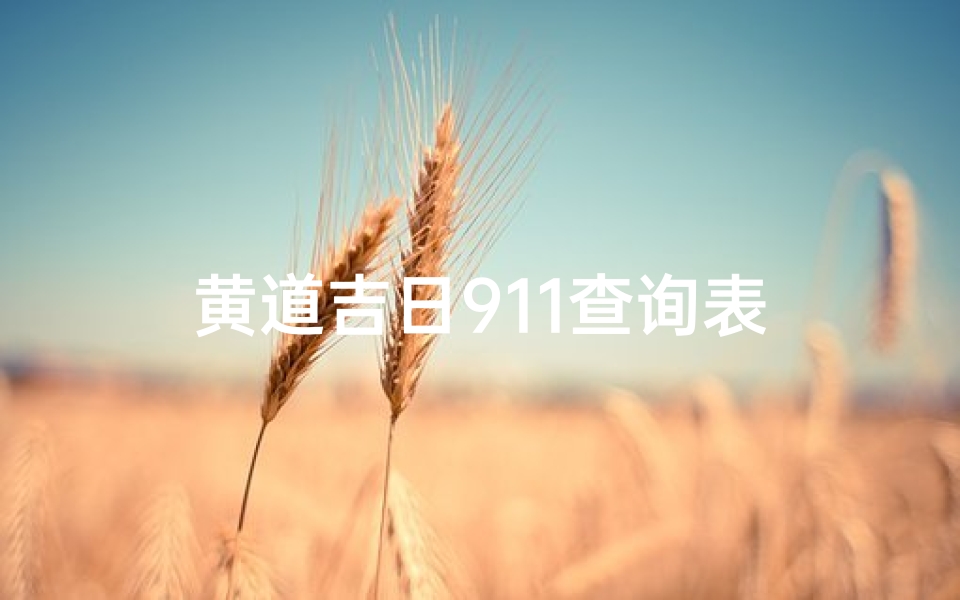 黄道吉日911查询表