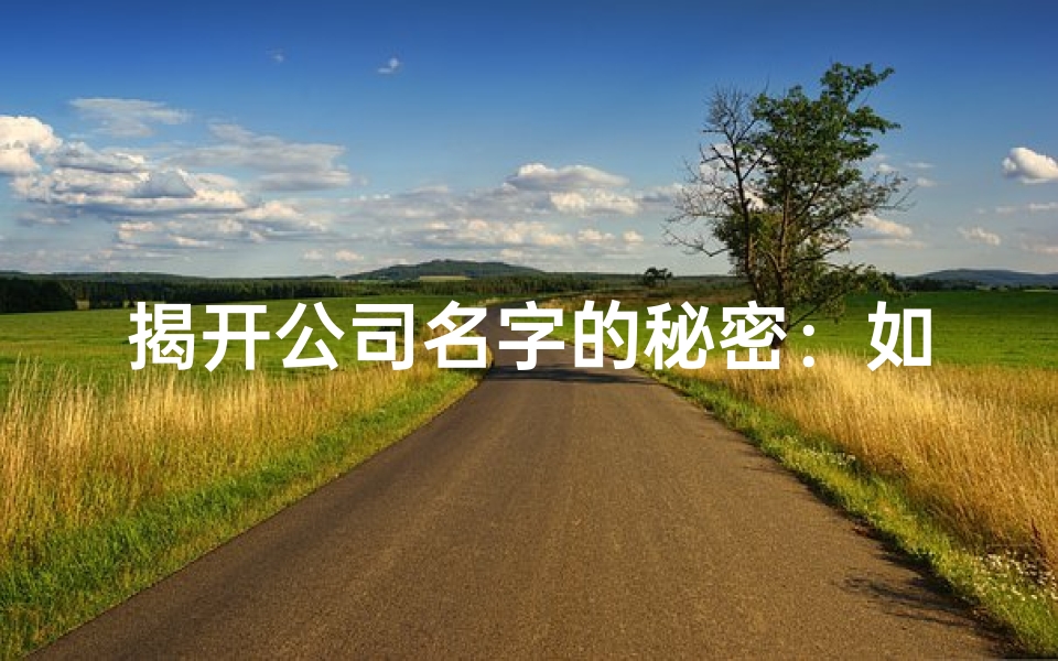 揭开公司名字的秘密:如何通过吉凶测试找到你的商业成功之道
