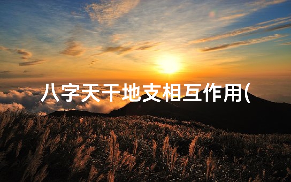 八字天干地支相互作用(八字天干地支:揭秘命理奥秘的神秘符号)