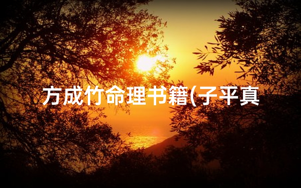 方成竹命理书籍(子平真诠白话评注方成竹怎么样)