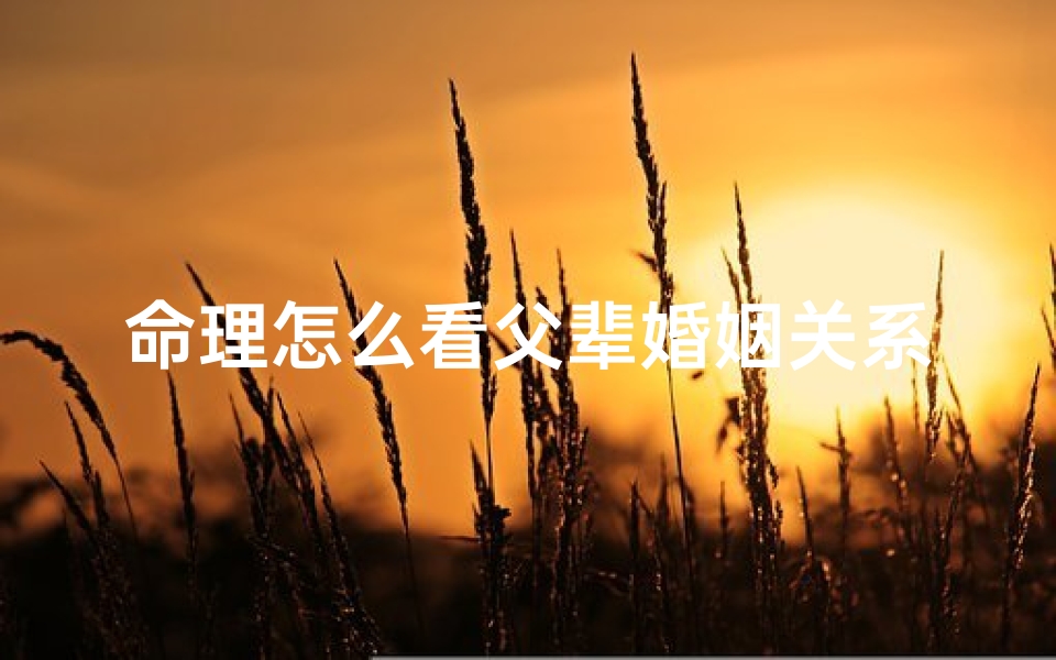 命理怎么看父辈婚姻关系(元亨利贞网八字排怎么解读)