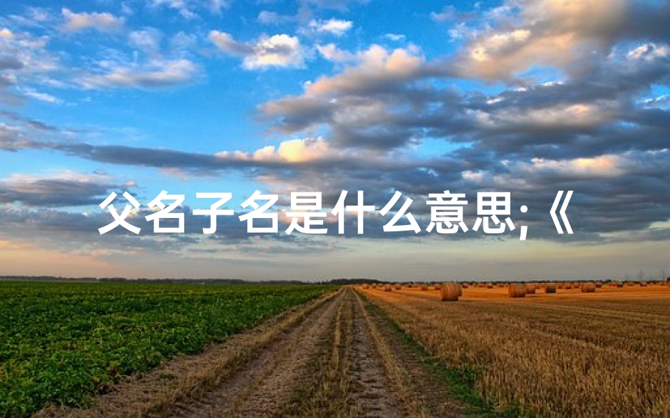 父名子名是什么意思;《父亲名字吉凶查询官网:揭秘姓名奥秘》