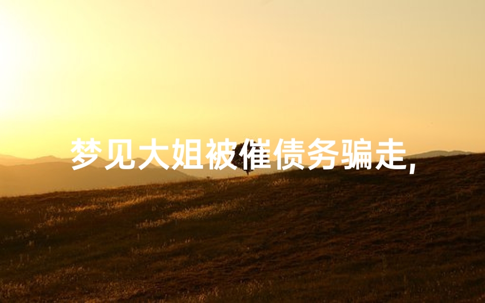 梦见大姐被催债务骗走,梦见姐姐骗我的钱