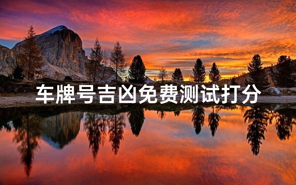 车牌号吉凶免费测试打分(车牌号码吉凶测试打分)